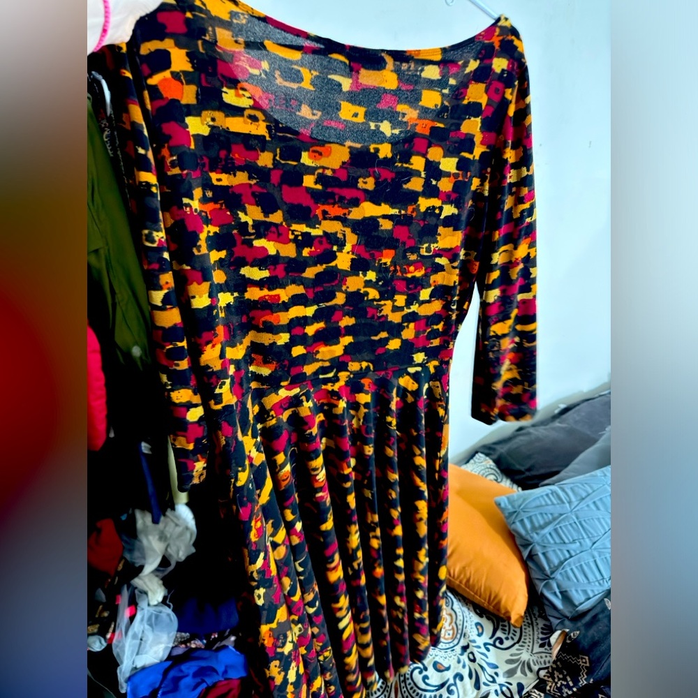 Gorgeous patterned tea length dress! Barely worn!